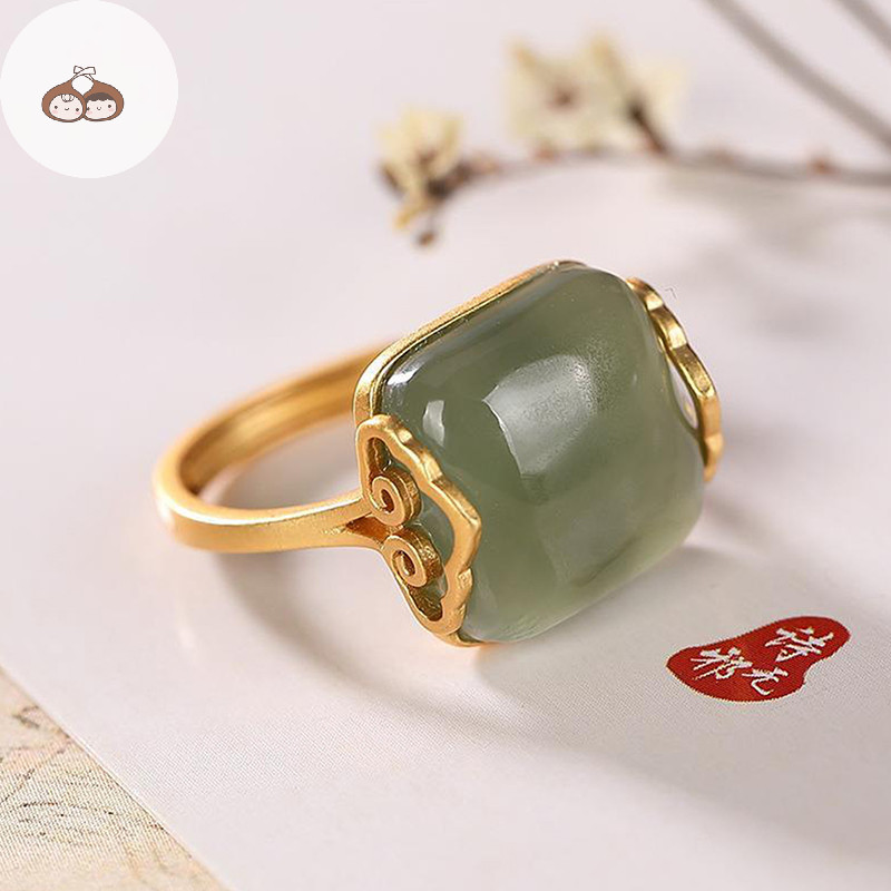 Ars Vintage Phong Cách Dân Tộc Tốt Lành Đám Mây Giả Ngọc Có Thể Điều Chỉnh Nhẫn Nữ Phong Cách Trung Hoa Tính Khí Đơn Giản Thanh Lịch Nhẫn Tặng VN