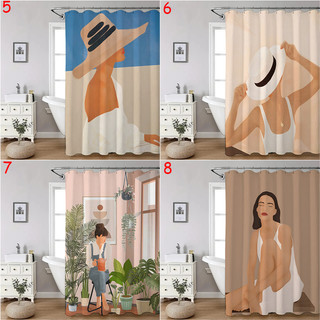 Giữa Thế Kỷ Morandi Màn Tắm Phòng Tắm Trang Trí Polyester Chống Thấm Nước Màn Tắm Vải Trang Trí Phòng Tắm Bộ Có Móc