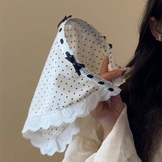 Retro Thanh Lịch Chấm Bi Nơ Băng Đô Tam Giác Khăn Trùm Đầu Tinh Tế Phụ Kiện Tóc Cho Nữ