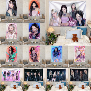 Aespa < Armageddon > Tấm thảm Polyester treo tường có kẹp Karina & Giselle & Winter & Ningning Tấm thảm treo tường Quà tặng trang trí nhà cửa