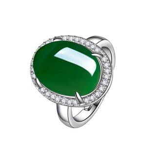 ❤ Nhiều Màu Retro Tính Khí Tự Nhiên Đá Chrysoprase Nhẫn Đỏ Mã Não Trắng Đá Quý Nữ Trang Sức Cưới