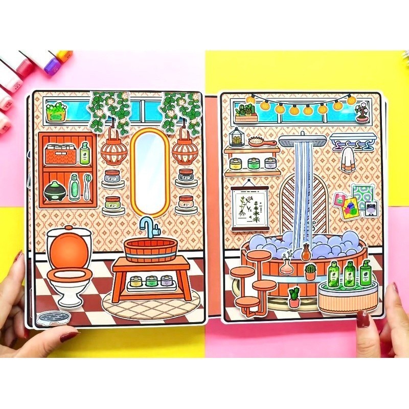 Sách Toca Life World Toca Boca 'S Chocolate House Mới squishy giấy tự làm ngôi nhà búp bê ngôi nhà búp bê giấy đồ chơi