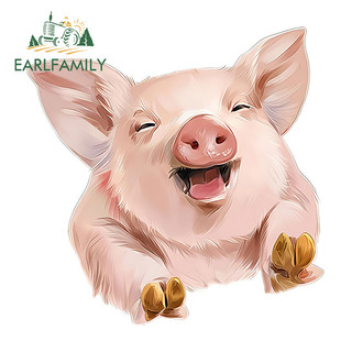 EARLFAMILY 13cm x 13cm Pig Peeker Xe Nhãn Dán Cá Tính Thời Trang Tắc Trầy Xước Tumbler Thuyền Cá Hộp Dụng Cụ Vinyl Decal In Tùy Chỉnh
