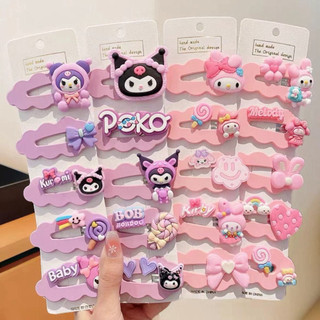 Vỉ 5 Kep Tóc Bé Gái Kuromi Hoạt Hình Dễ Thương