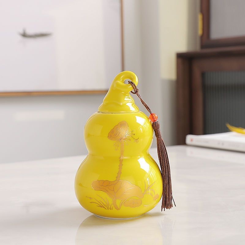 Gốm Fulu Bầu Trà Caddy Nhỏ Di Động 0.05kg Gói Thuốc Bột Hương Thơm Bột Kín Trà Đen Trà Xanh Bao Bì BIZ0