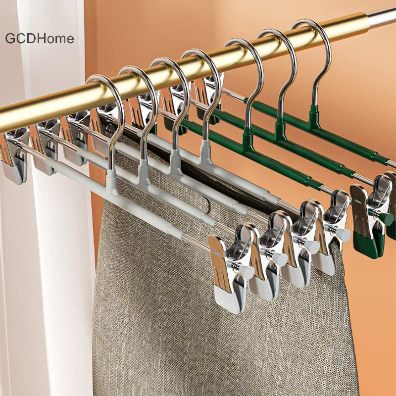 Gcdhome Móc Treo Kim Loại Chống Gió Cho Quần Áo Nhà Quần Áo Quần Áo Chống Trơn Trượt Sấy Móc Treo Với Kẹp Có Thể Điều Chỉnh Tủ Quần Áo Sắp Xếp Lưu Trữ HOT