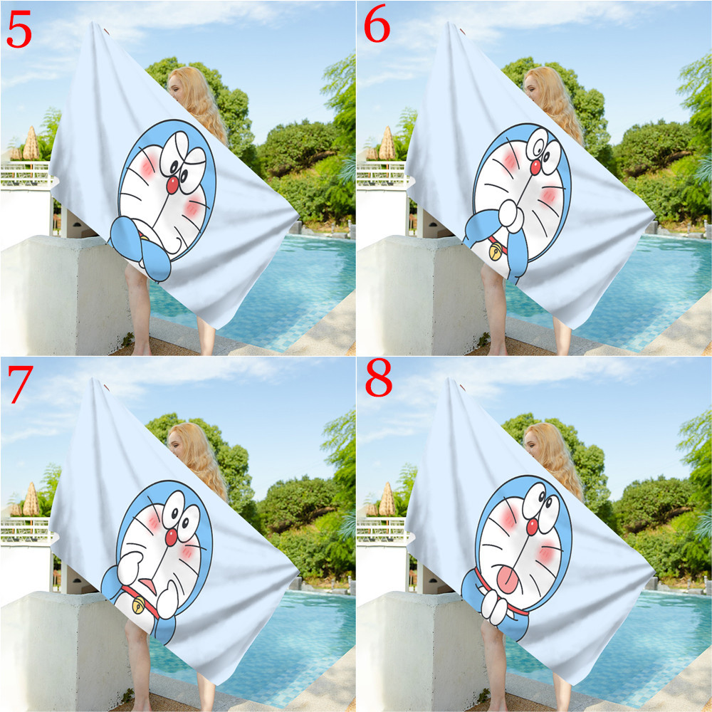 Hoạt Hình Dễ Thương Doremon Đi Biển Khăn Một Mặt In Bơi Mềm Thấm Hút Vải Terry Đi Biển Khăn Nhà Cuộc Sống Phòng Tắm Đồ Dùng