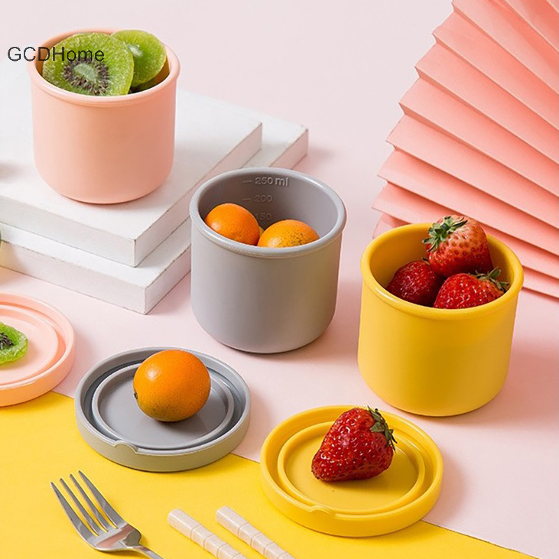 Gcdhome 250ML Hộp Cơm Trưa Trẻ Em Salad Hộp Cơm Trưa Không Silicon Có Nắp Hộp Bento Có Thể Tái Sử Dụng Khuôn Làm Đá Nóng