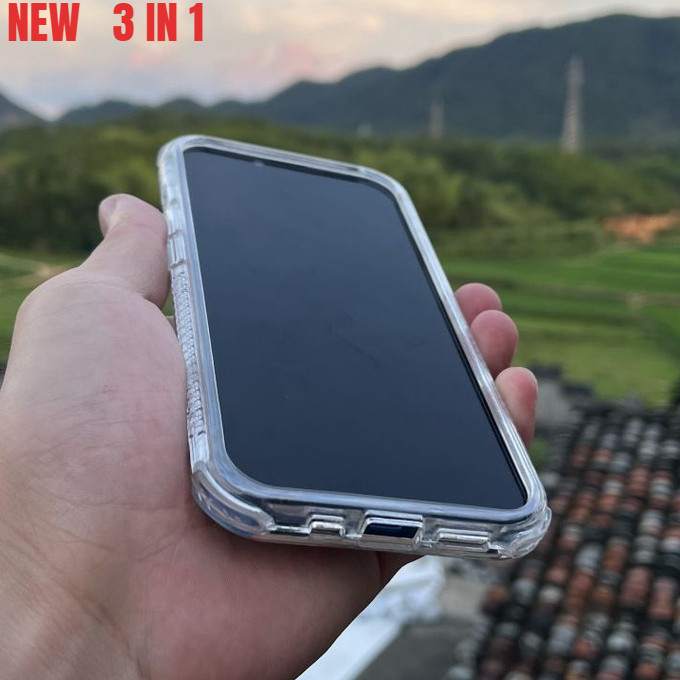 Ốp lưng cứng Acrylic dày 3 trong 1 MỚI cho Redmi Note 14 13 12 PRO Plus 13C 14C Xiaomi POCO X6 X5 M6 PRO 4G 5G Vỏ chống sốc trong suốt