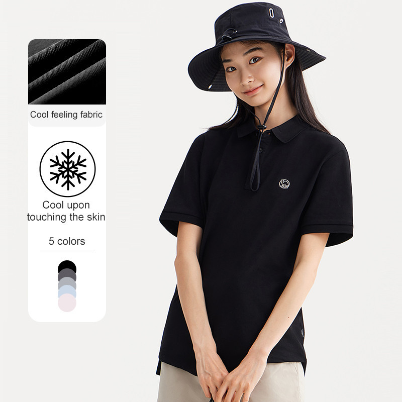 Ảnh Áo sơ mi Polo ngắn tay CAMEL CROWN Unisex Áo thun lụa băng thoáng khí mát 2