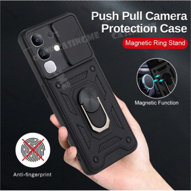 Dành Cho Vivo Y29 4G 2025 Vỏ Giáp Chống Sốc Cho Vivo Y29 4G VivoY29 Y29 Y39 29Y Y 39 29 Giá Đỡ Vòng Từ Tính Ô Tô Đẩy Kéo Camera Bảo Vệ Vỏ Điện Thoại Vỏ Camera Ốp Lưng