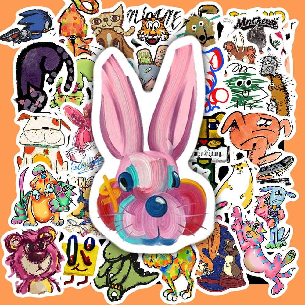 Set 50 Sticker Hoạt Hình Art Dễ Thương – Decal Trang Trí Đa Năng | Chống Nước