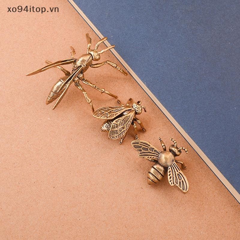 Xoitop 1 Bộ Thu Nhỏ Mô Phỏng Côn Trùng Bàn Trang Trí Bằng Đồng Ong Tượng Nhỏ Bàn Trà Thú Cưng Cổ Đồng Thủ Công Trang Trí Nhà VN