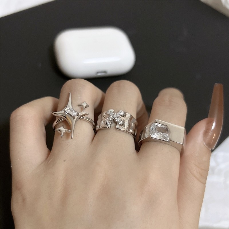 Nhẫn đôi Zircon sành điệu COO di động để mặc hàng ngày và những dịp đặc biệt