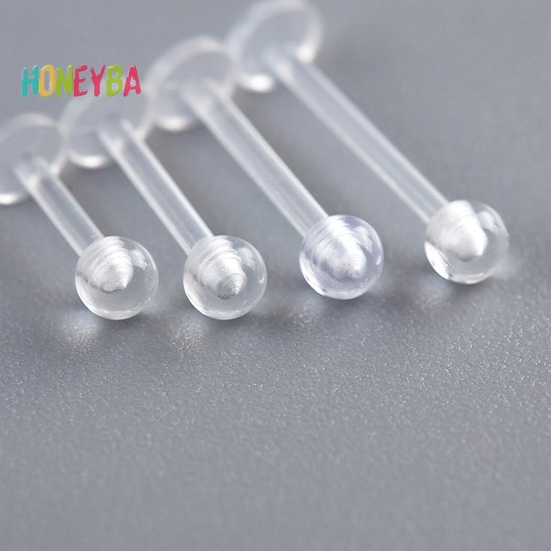 < Honeyba > 10 Chiếc Acrylic Trong Suốt Lip Stud Xuyên Vòng Sụn Tai Thanh Tragus