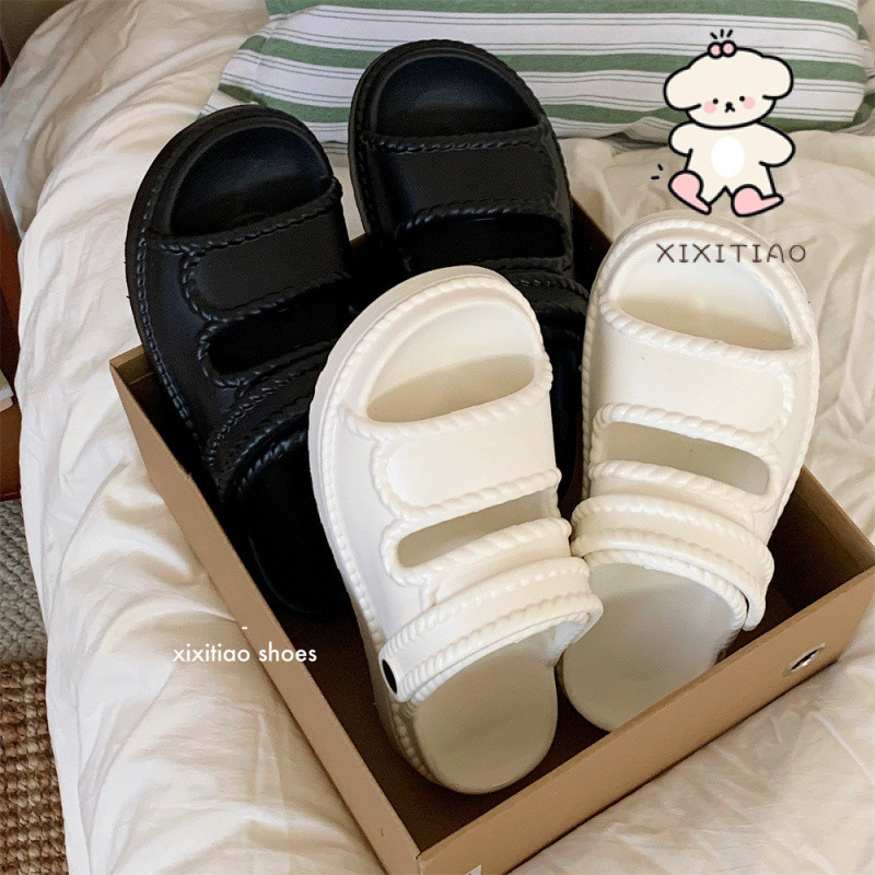 Xixitiao Dép Dép Ngoài Trời Đi Biển Nữ Độc Đáo Thời Trang Mùa Hè Màu Trơn