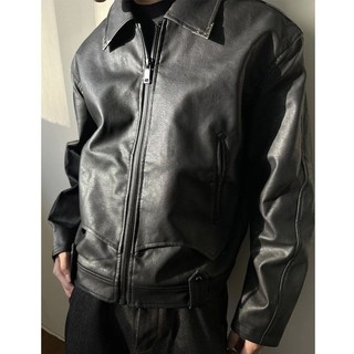 Áo khoác da nam GKSSS Mỹ retro hợp thời trang phong cách trung lập Áo khoác kết cấu vết nứt da PU