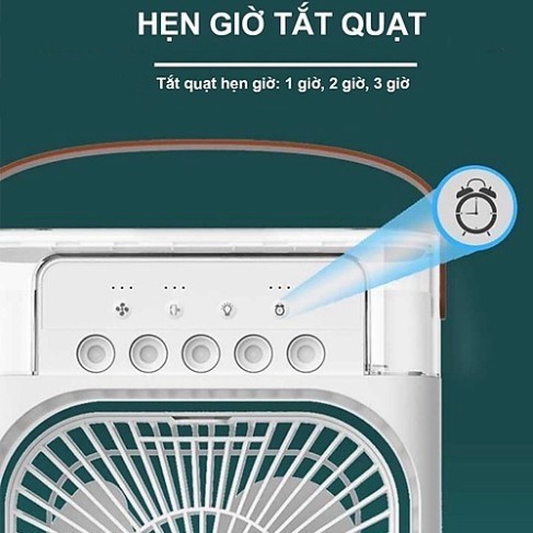 Quạt điều hoà, quạt phun sương mini cắm sạc USB, quạt hơi nước 3 chế độ gió có đèn led 7 màu