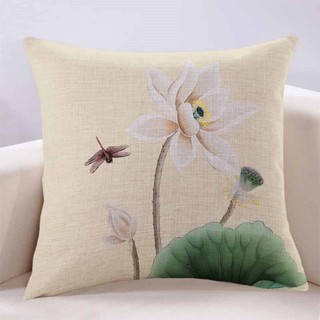 Gối đệm sofa phong cách Trung Hoa màu be, tựa lưng giường Zen, có lõi
