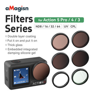 Dành Cho DJI Action 5 Pro / 4 / 3 Bộ Lọc ND Làm Mờ CPL Phân Cực UV Camera Lọc Phụ Kiện