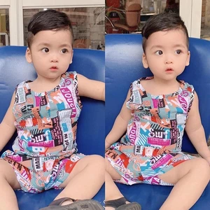 bộ lanh 3 lỗ quảng châu cho bé trai 3-12kg, bộ tole đùi sát nách sơ sinh đến 2 tuổi ,bộ sát nách bé trai, bộ nanh bé