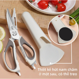 Kéo Nhà Bếp Đa Chức Năng, Kéo Cắt Đồ Ăn, Cắt Xương, Mở Chai Thực Phẩm Lưỡi Thép Không Gỉ Cao Cấp