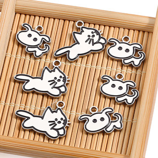 Đánh Bóng Thép Không Gỉ Hoạt Hình Chó Mặt Dây Chuyền Dễ Thương Mèo Con Quyến Rũ Cặp Đôi Tự Làm Trang Sức Handmade Phụ Kiện
