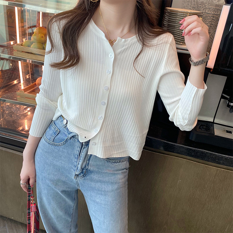 SUXI Áo len dệt kim mỏng nhẹ nhàng và đơn giản dành cho nữ mùa hè mới 250327