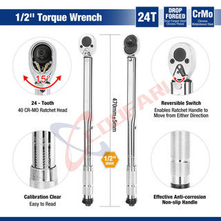 Cần Xiết Lực Cartool, Tay Cân Lực Đa Kích Cỡ, 1/4'' (5-25NM), 1/2'' (28-210NM), 1/2'' (40-210NM), Tiện Dụng, Giá Tốt trê