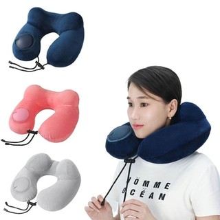 HOBBYIN Gối cổ HOBBYIN, Gối hình chữ U di động, Gối du lịch có thể bơm hơi gấp đôi mềm mại dành cho du lịch ngoài trời, du lịch công sở và cắm trại