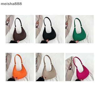 Meisha888 Màu Kẹo Thiết Kế Cao Cấp Kết Cấu Nách Túi Xách Túi đeo dưới cánh tay Nỉ Cho Nữ Túi Subaxillary Ví Túi Lưỡi Liềm