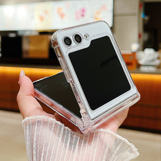 Hoa Họa Tiết Trong Suốt Ốp lưng Samsung Galaxy Z Flip 6 Flip 5 Flip 4 5G Full Bản Lề Trong Suốt Cứng PC Gấp Ốp Lưng Samsung Z Flip6 Flip5 Flip4 Flip3