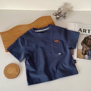 Áo thun ngắn tay thêu cotton mùa hè cho bé trai, phong cách Nhật Bản, áo rộng rãi cho trẻ em, áo thường ngày cho bé trai