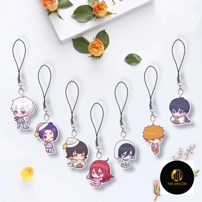 Móc dây treo điện thoại BLUE LOCK ver CHÚC BÉ NGỦ NGON in hình anime chibi mica trong acrylic móc khóa