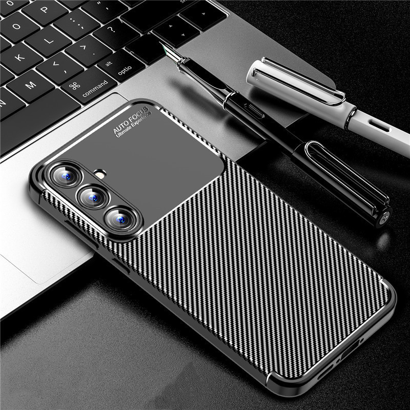 Dành Cho Samsung Galaxy A55 A35 A25 A15 A05 A05s 5G Slim Chống Sốc Sang Trọng Kinh Doanh Sợi Carbon
