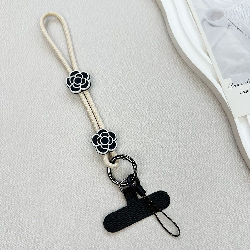 Phụ kiện điện thoại di động Cao cấp Phong cách Chanel Dây buộc điện thoại di động Dây đeo cổ tay ngắn Di động Dây buộc chống sốc Kẹp chắc chắn Móc khóa chống thất lạc Điện thoại di động