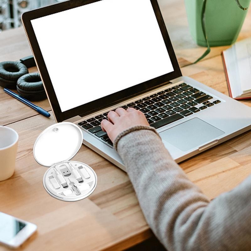 Hộp lưu trữ USB đa chức năng di động Bộ sắp xếp kỹ thuật số Cáp sạc nhanh 60w Bộ chuyển đổi loại C sang C 3 trong 1