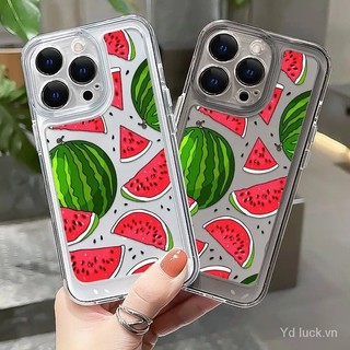 Ốp Mềm Dưa Hấu Thích Hợp Cho IPhone 11 14 15 13 12 14plus 15ProMax XS X XR 12pro 7 8Plus Ốp Lưng TPU Trong Suốt Chống Sốc Nút Độc Đáo Bảo Vệ Camera GWVM
