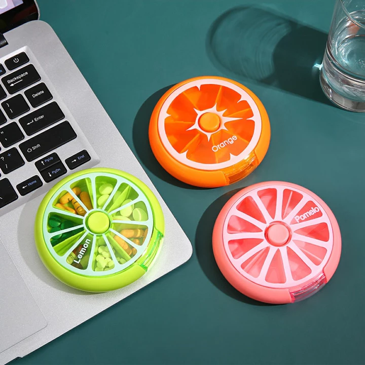 Hộp Đựng Thuốc Khay Chia Thuốc 4/7 Ngăn Trong Suốt,Dụng Cụ Cắt Thuốc Viên Nén Chính Xác Kiêm -SU888