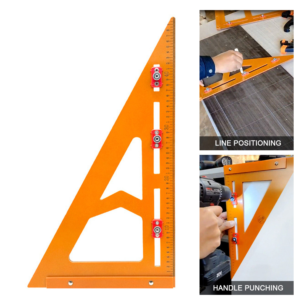 Thước tam giác chế biến gỗ có lỗ đục lỗ Thước đo cường độ cao cho thợ mộc