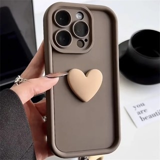 Ốp điện thoại silicon hình trái tim tình yêu 3D dễ thương sang trọng cho Infinix Hot 50 50i Zero 40 30 Tecno Spark 30C Go 1 9 Pop 9 Camon 30 Pro Pova 6 Neo 5G 4G Vỏ mềm màu kẹo