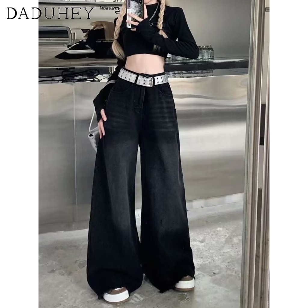 saferido Spring Autumn American High Street Retro Loose Wash To Do Old Jeans Men Women Vertical Slimming Pants Trend Jeans