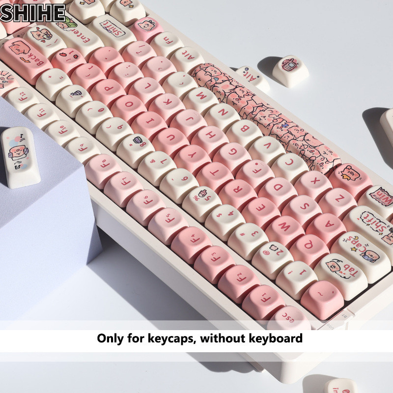 SHIHE Piggy keycap MOA chiều cao PBT keycap thăng hoa năm mặt trọn bộ ...