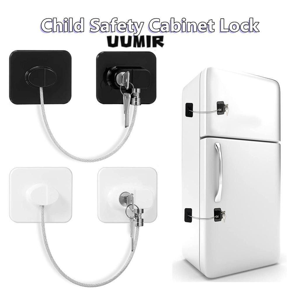 Khóa tủ lạnh UUMIR Bảo vệ trẻ sơ sinh Tủ quần áo trượt có chìa khóa kim loại hoặc khóa mã hóa