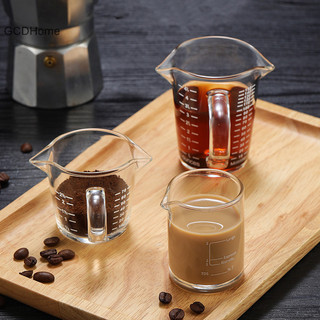 Gcdhome 70 / 150ML Chiều Rộng Cốc Sữa Thủy Tinh Có Cân Chịu Nhiệt Ly Đo Jigger Cho Cà Phê Espresso Hai Miệng Ounce Cup HOT