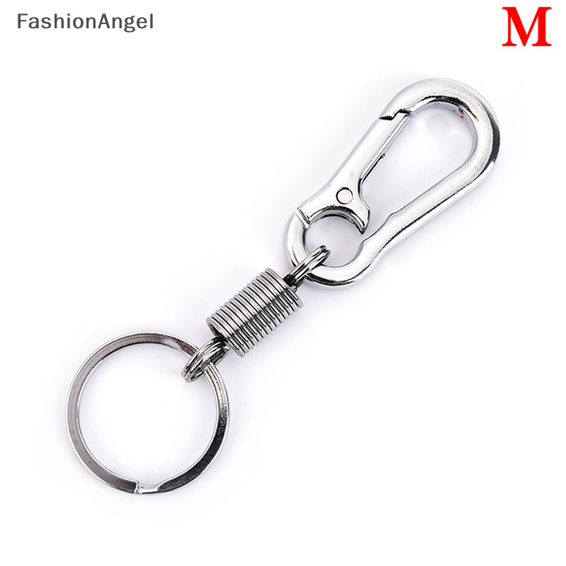 Fashionangel 1 Móc khóa bầu bằng thép không gỉ khóa carabiner khóa chống thất lạc có thể thu vào TH