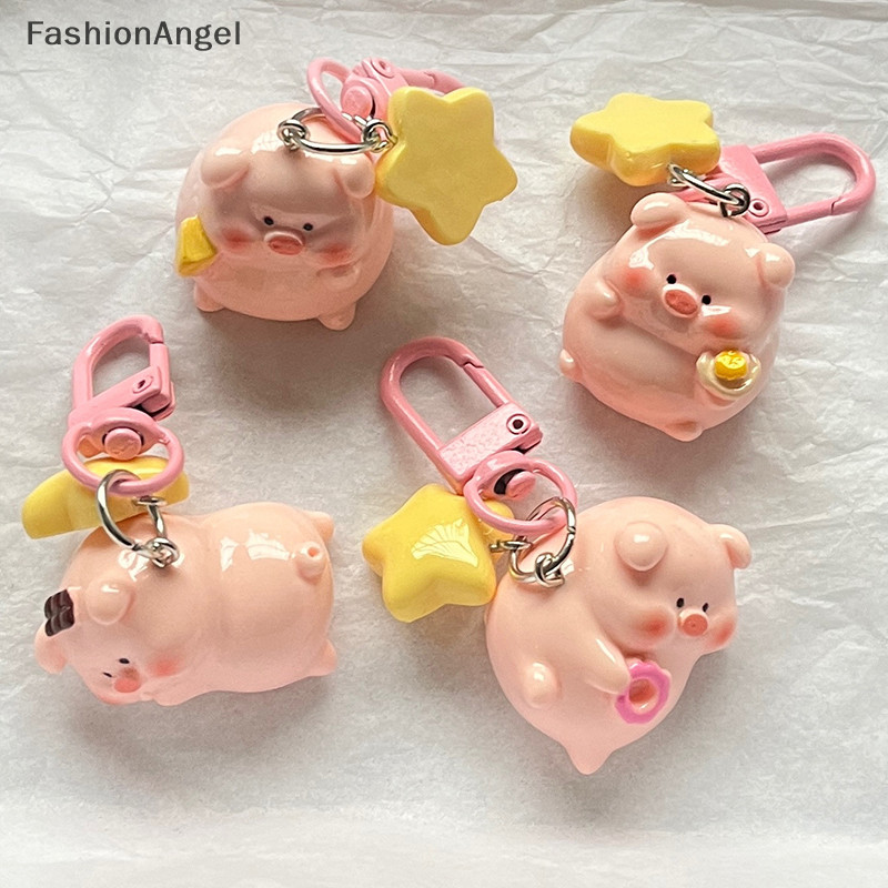 Fashionangel Ba Chiều Lợn Hồng Móc Khóa Mặt Dây Chuyền Động Vật Dễ Thương Khóa Ngôi Sao Móc Khóa Dễ Thương Chú Heo Nhỏ Mẫu Móc Khóa Trẻ Em Quà Tặng TH