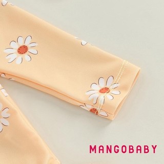 Mg-baby Bé Gái Đồ Bơi Tay Dài In Hoa Bikini Có Mũ Đồ Bơi Sơ Sinh Cho Tắm Mùa Hè