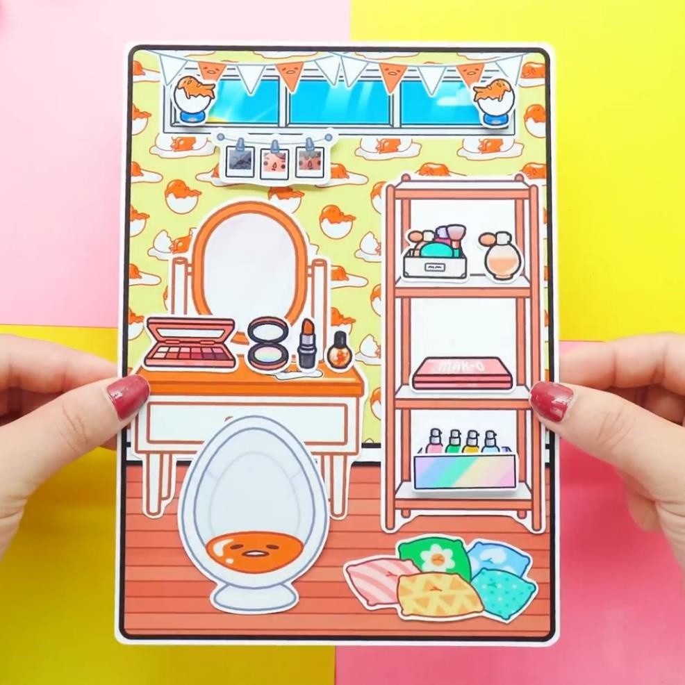 Học liệu ngôi nhà búp bê bằng giấy của công chúa tocaboca cắt dán thủ công đồ chơi của bé gái h29
