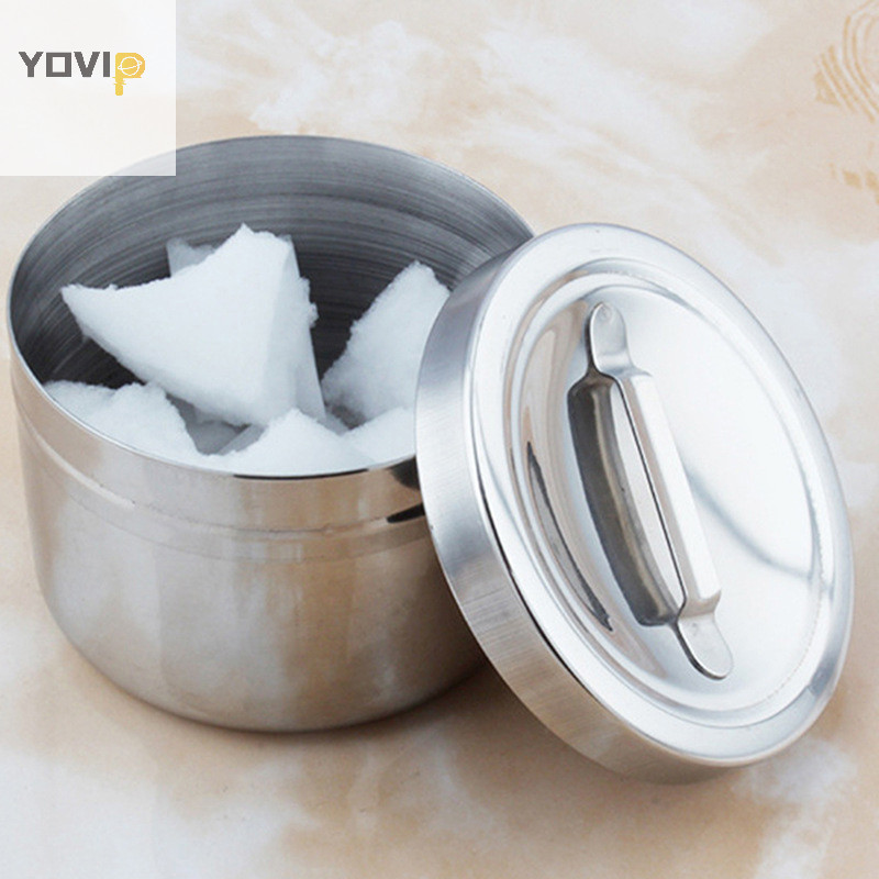 Yovip 1 Hộp Tròn 304 Thép Không Gỉ Cotton Thùng Thùng Phòng Thí Nghiệm Dụng Cụ Và Dụng Cụ Bảo Quản Có Nắp VN